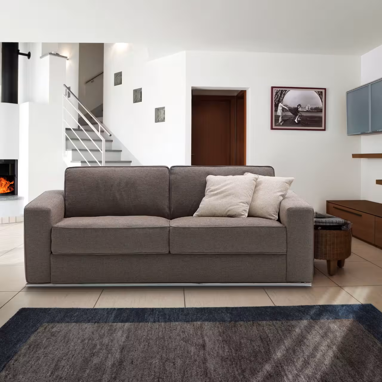Schlafsofa Prince graubraun in Wohnzimmer