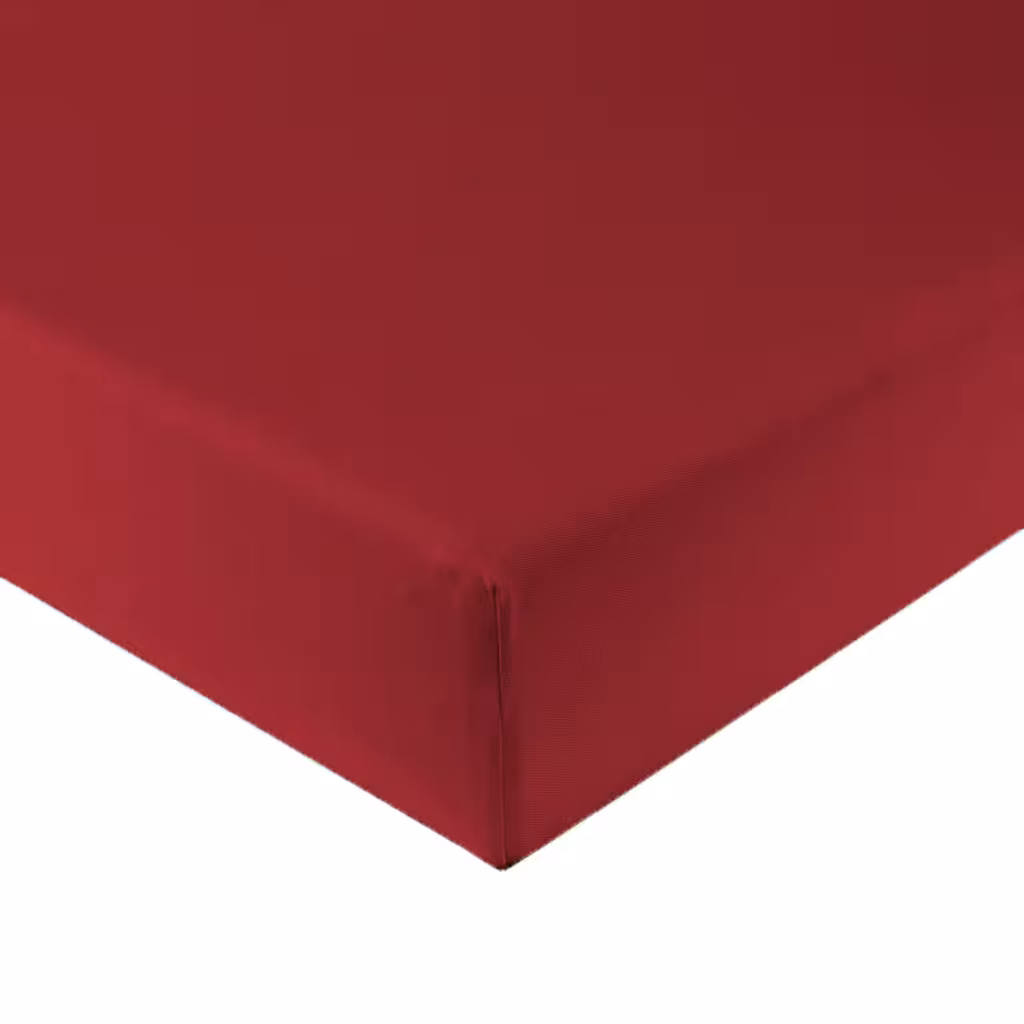 Spannbetttuch Ecke Detailbild rubinrot