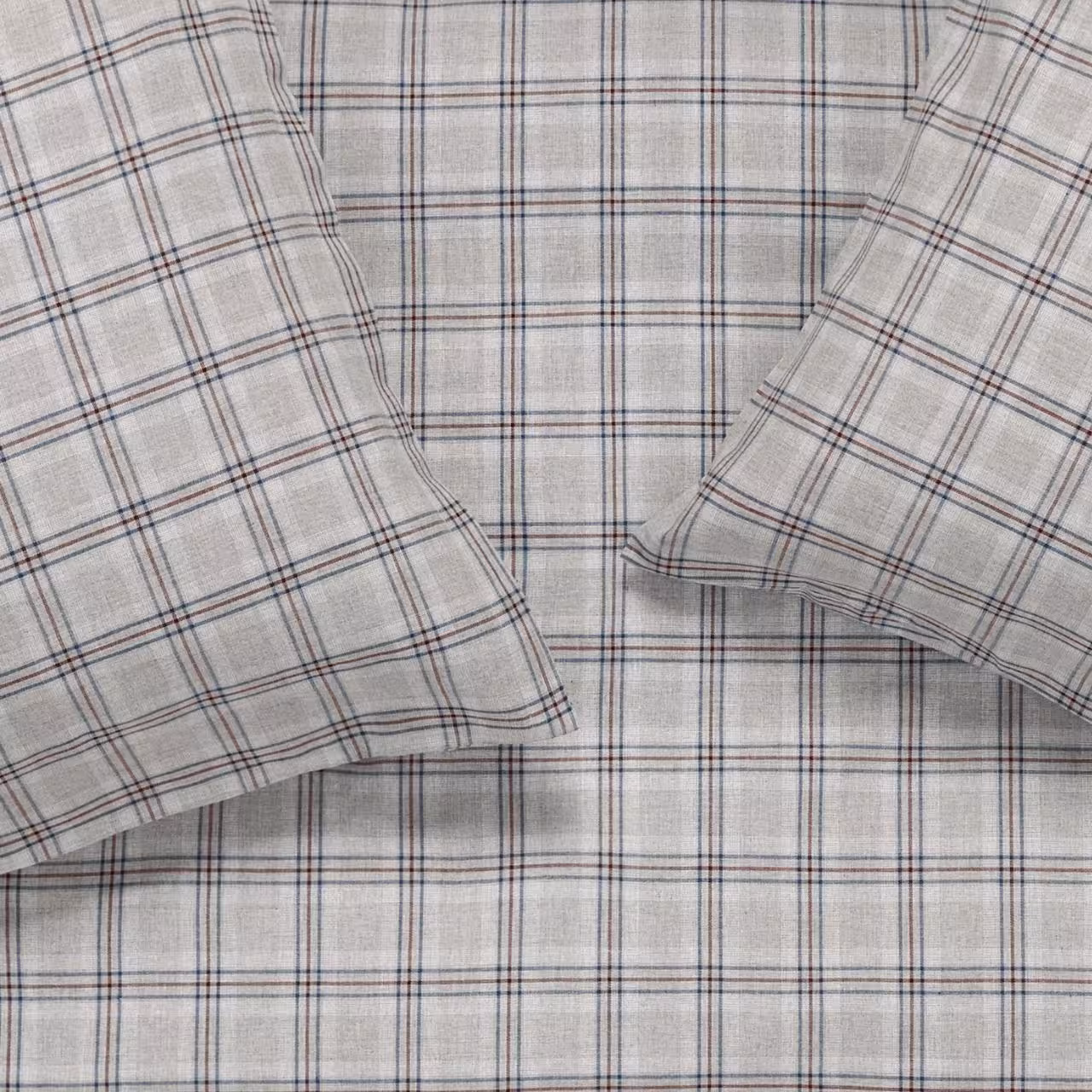 Plaid, Karo, Lichtgrau, Baumwolle, Hemd, 