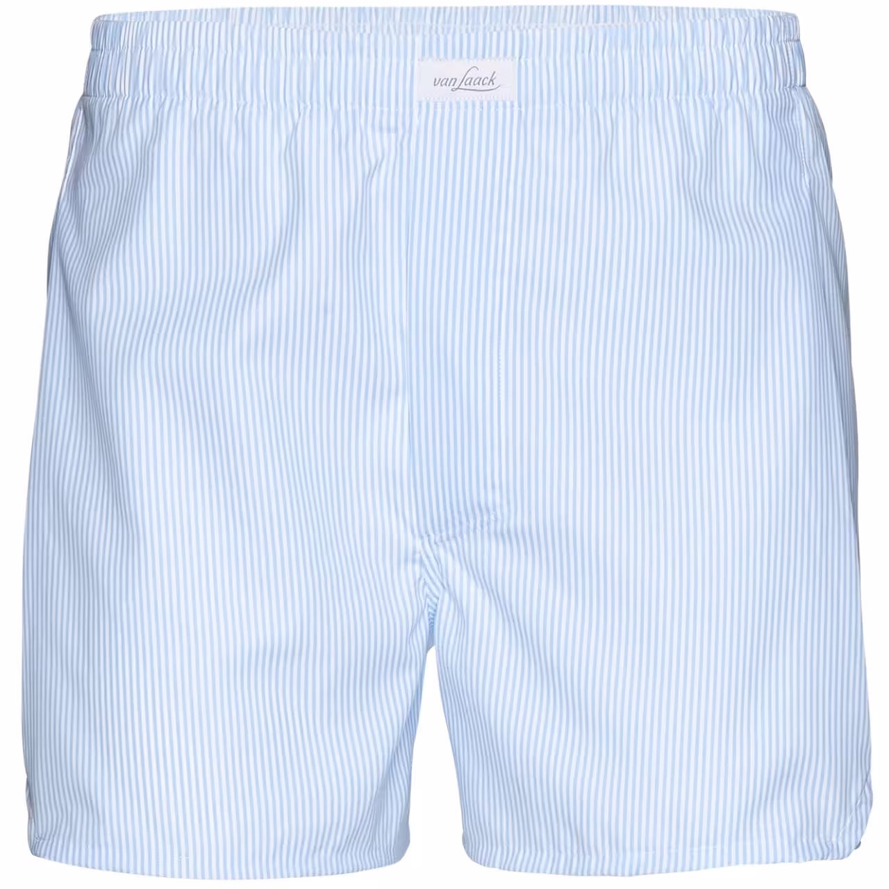 Boxershorts hellblau weiß gestreift auf weiß vorne