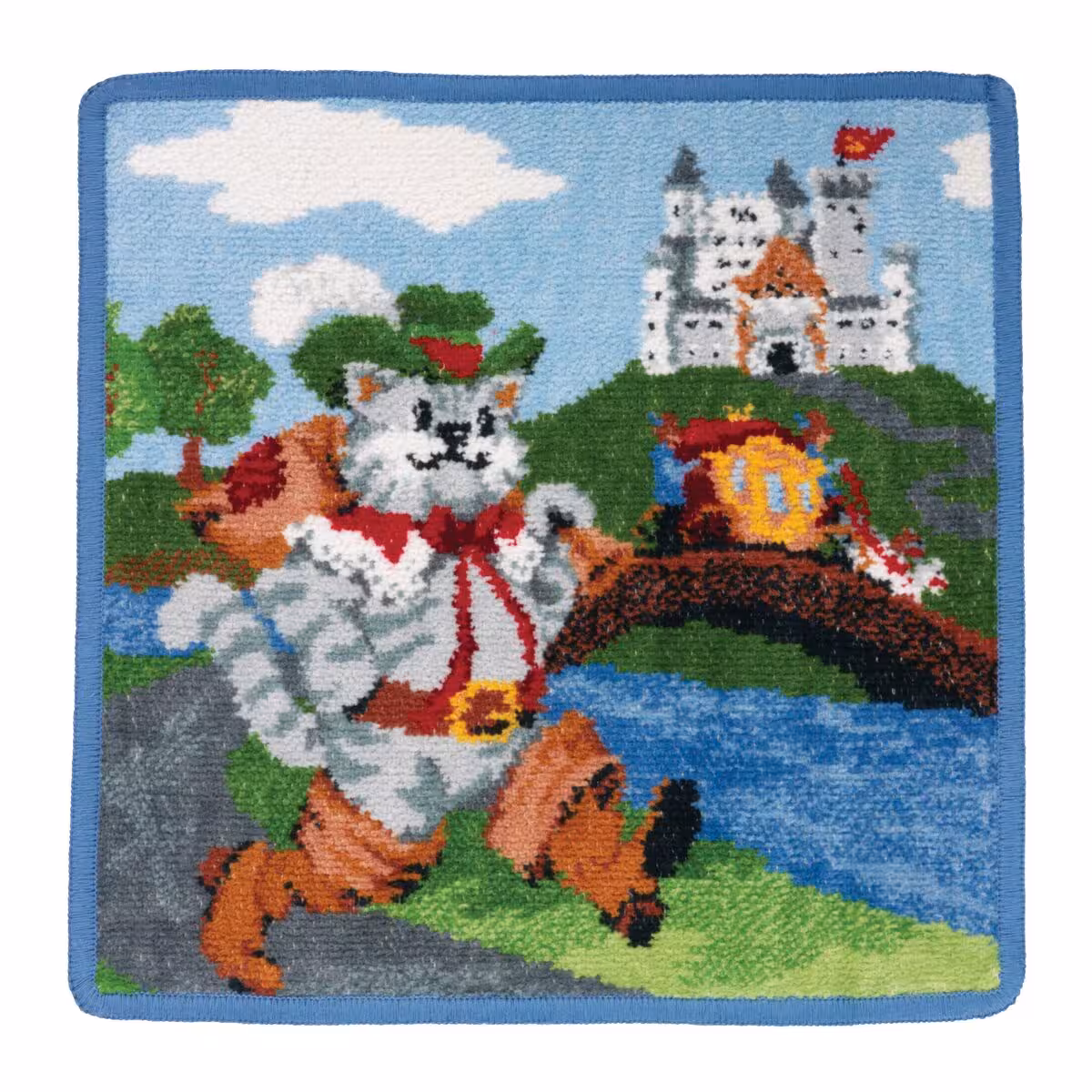  Wandteppich,  Katze,  Burg,  Fluss,  Brücke, 