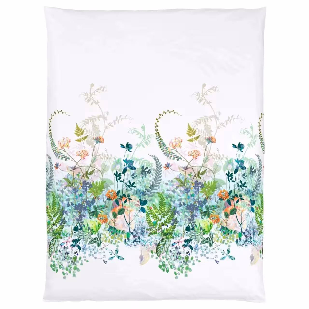 Bettdeckenbezug Spring breeze mit floralem Muster grün weiß
