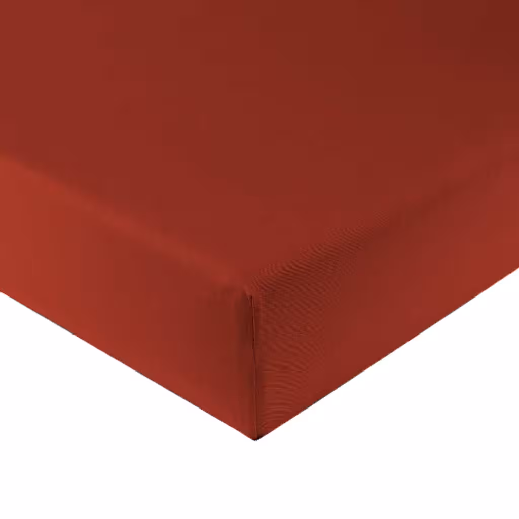 Spannbetttuch Ecke Detailbild kupferrot