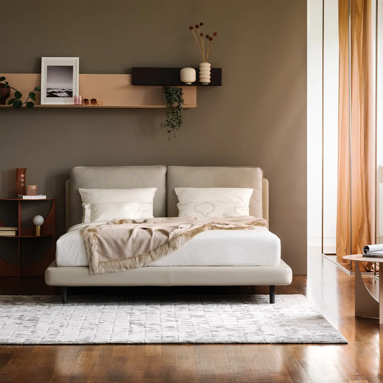 Bett Complete Ono beige in Schlafzimmer