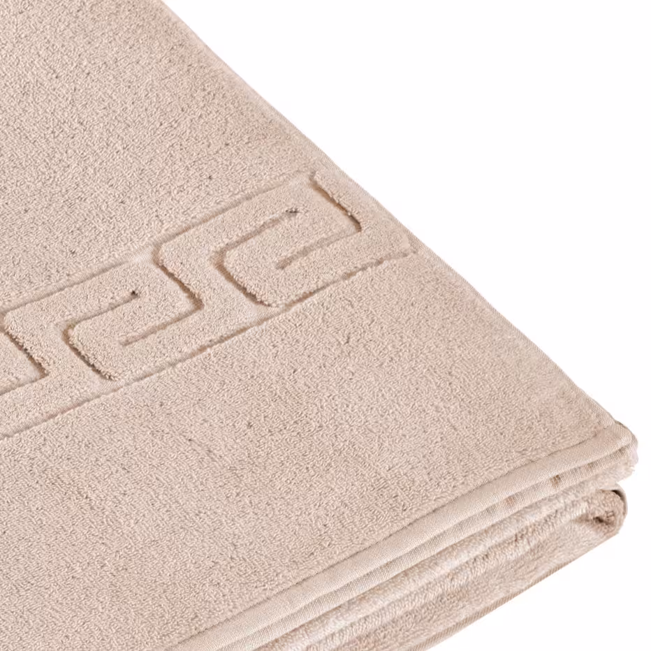 Handtuch, Baumwolle, Beige, Badetuch, Geprägtes Muster, Handtuch, Badetuch, Frottee, Beige, Gedenkmarken-Logo, 