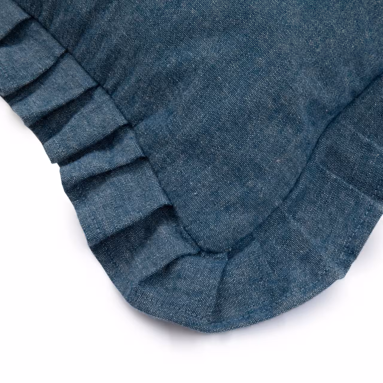 Dekokissen Margaret blau mit Rüschenrand Detail