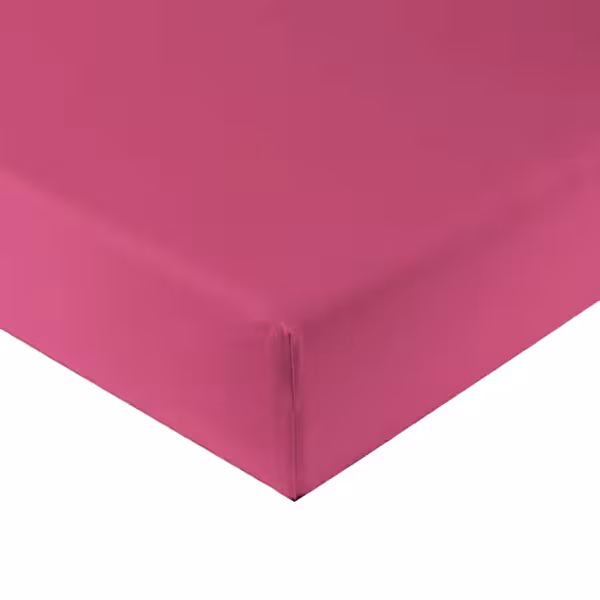 Betttuch, Spannbettlaken, Farbe Pink, Baumwolle, Glatter Stoff, 