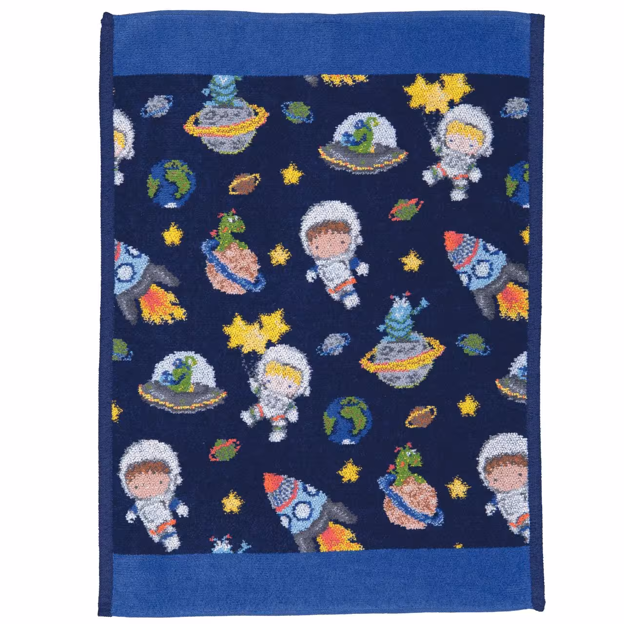 Chenilletuch Galaxy blau bunt 