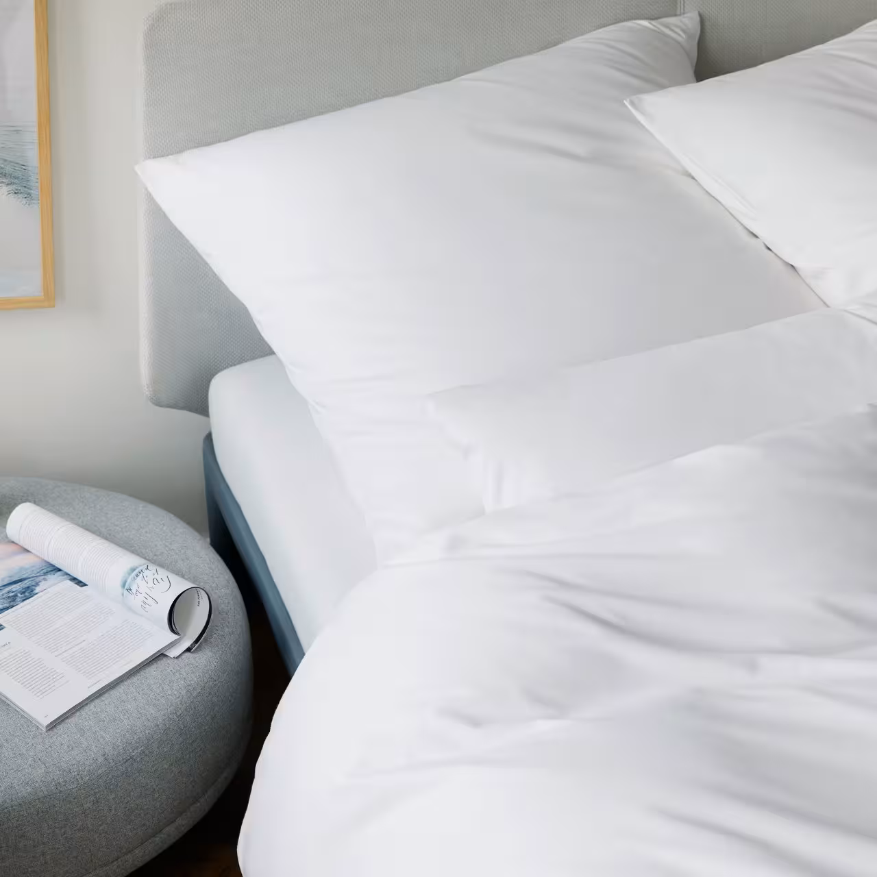 Bettwäsche Garnitur Solid Jersey weiß in Schlafzimmer
