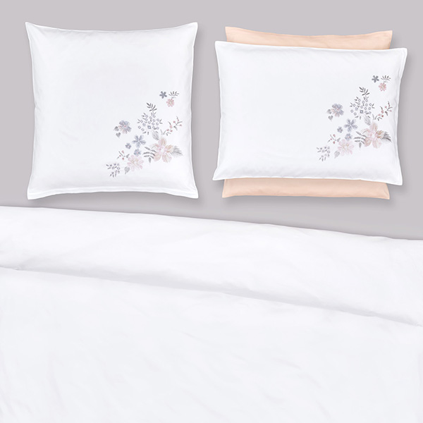 Kissen, Kissenbezug, Bettwäsche, Floral-Design, Weiß, 