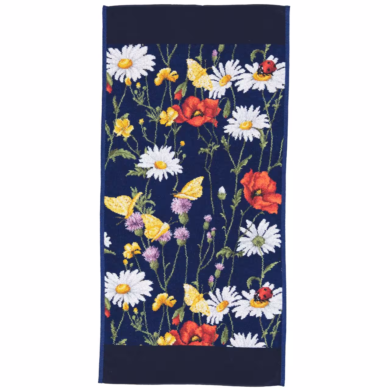Chenilletuch Daisy Field dunkelblau 