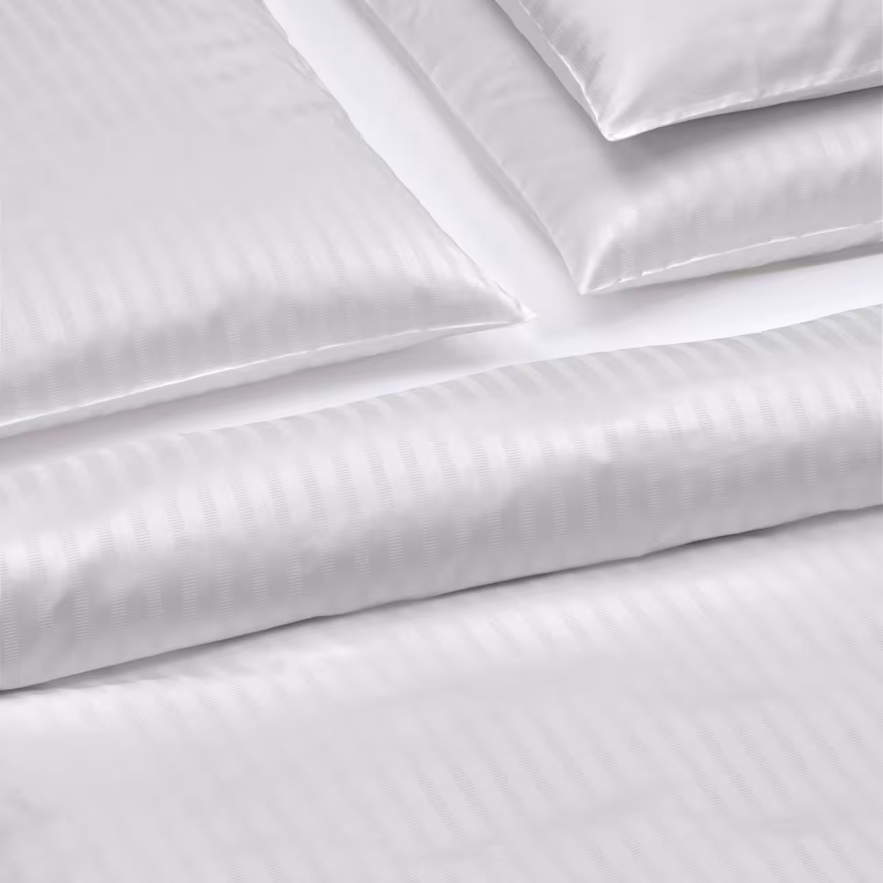 Bettwäschegarnitur Manhattan grau Satin gestreift Detail