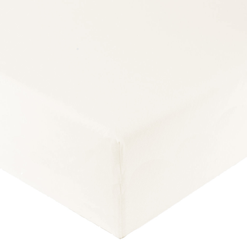 Spannbetttuch hellbeige Detail Kante