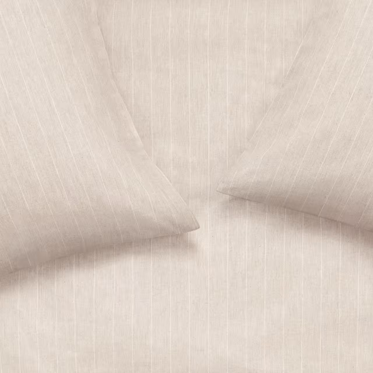 Kissen, Kissenbezug, Streifen, Leinenoptik, Beige, 