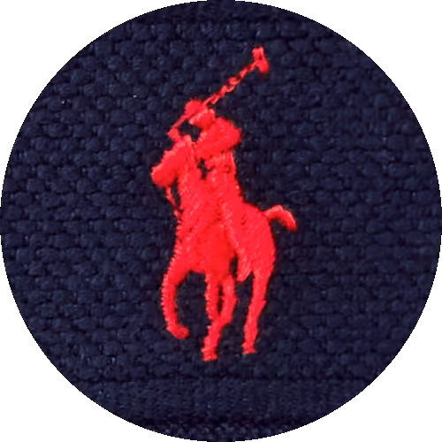 Farbmuster Frottier Stickerei Polo Player marineblau