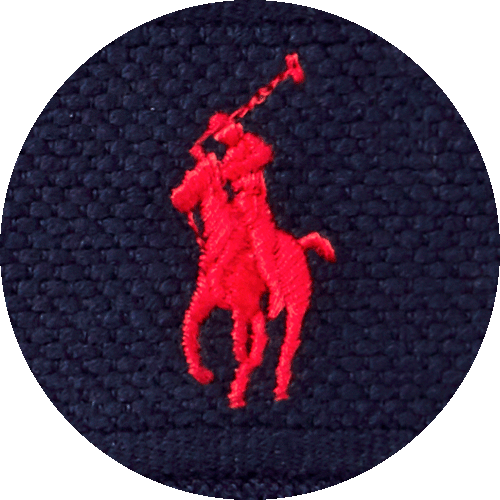 Farbmuster Frottier Stickerei Polo Player marineblau