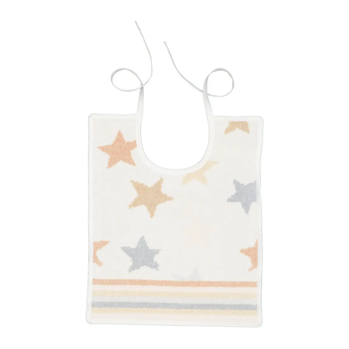 Lätzchen Stars+Stripes weiß mit braunen und silbernen Sternen