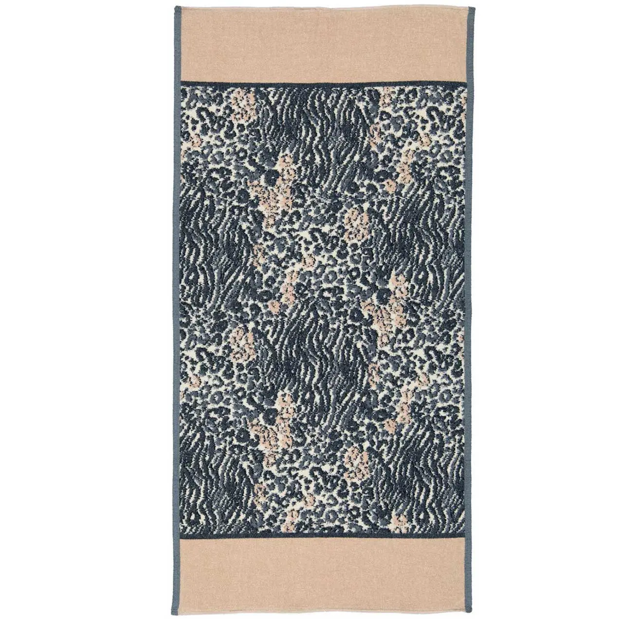 Chenilletuch Animal Blend beige mit Leomuster