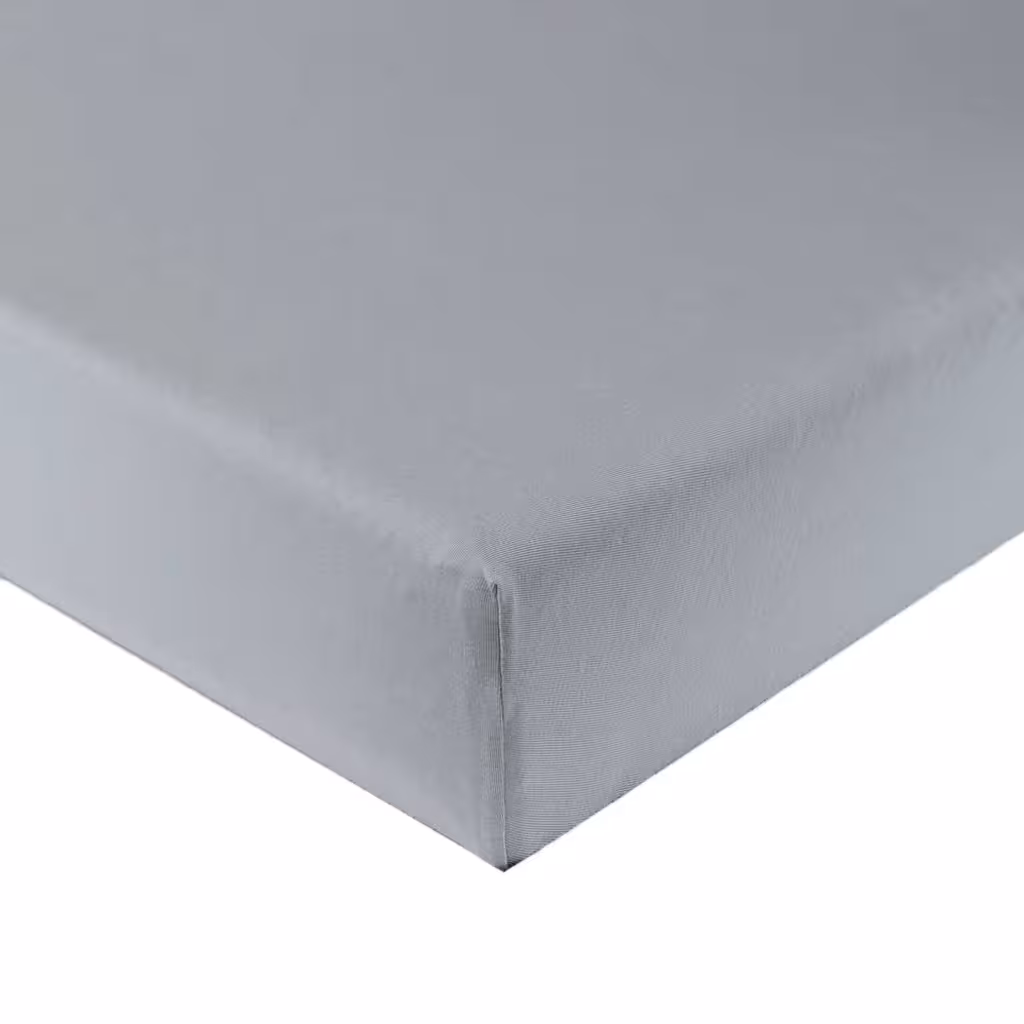 Spannbetttuch Ecke Detailbild grau