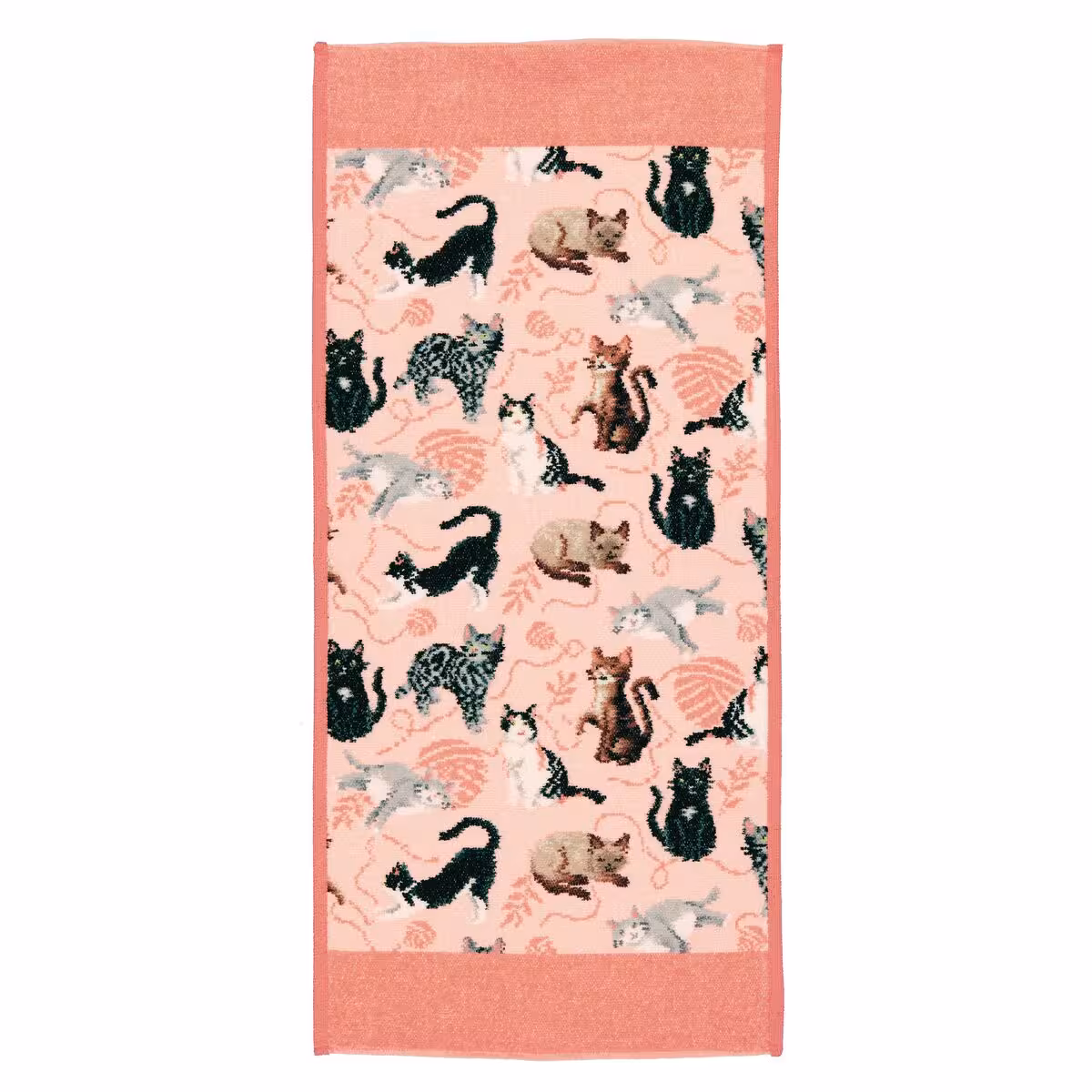 Teppichtuch, Katzen Muster, rosa, Stofftuch, Wickeltuch, 