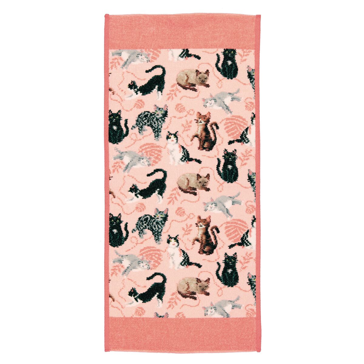 Teppichtuch, Katzen Muster, rosa, Stofftuch, Wickeltuch, 