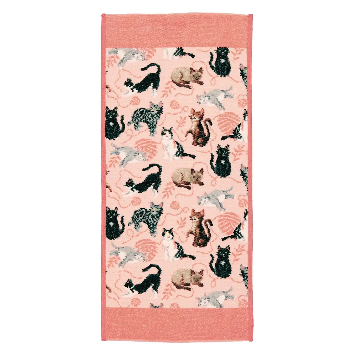 Teppichtuch, Katzen Muster, rosa, Stofftuch, Wickeltuch, 