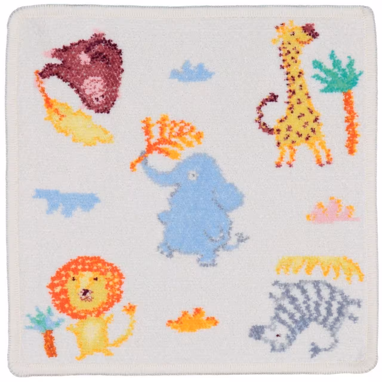 Chenilletuch Wild Safari bunt quadratisch