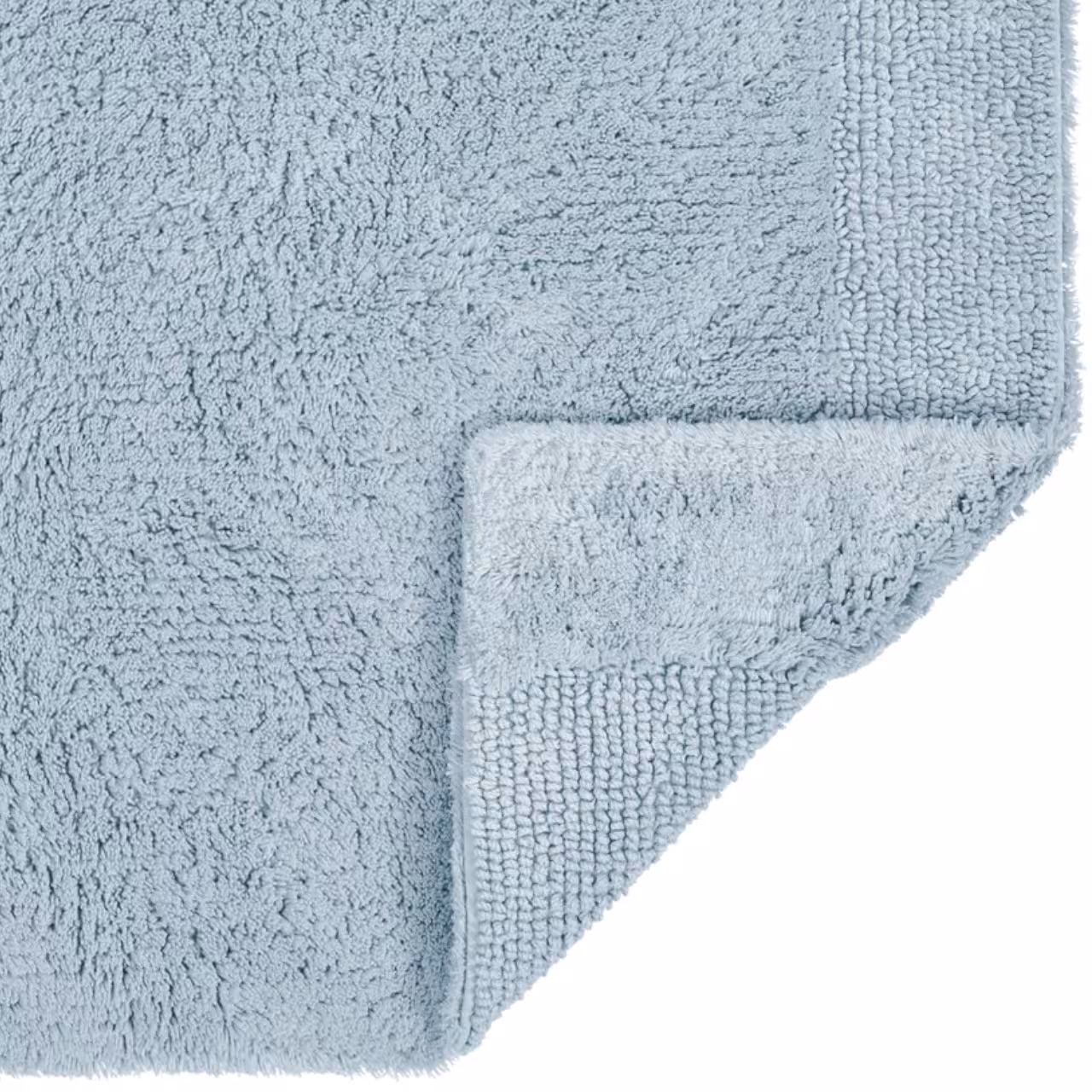 Badematte, Baumwolle, Hellblau, Frottee, Rutschhemmende Rückseite, 