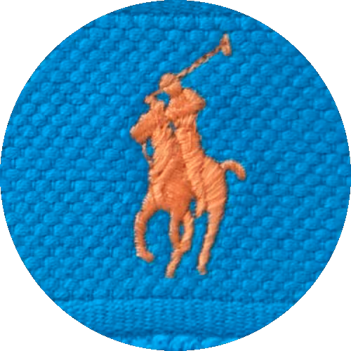 Farbmuster Frottier Stickerei Polo Player türkis