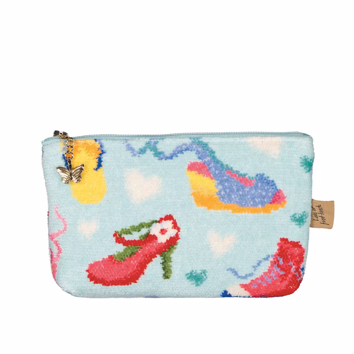 Pouch, Portemonnaie, Reißverschlusstäschchen, Stofftasche, Schmetterlingsanhänger, 