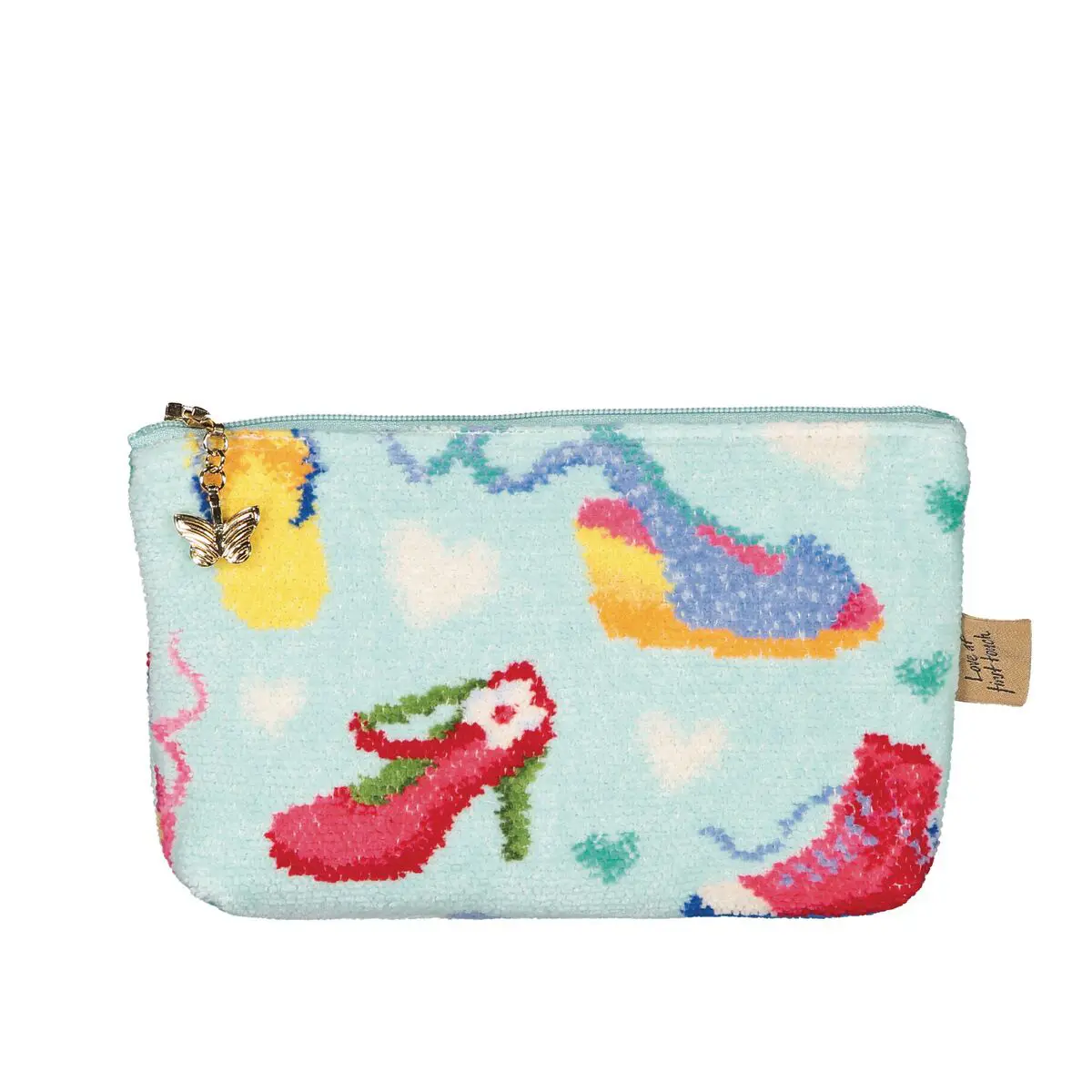 Pouch, Portemonnaie, Reißverschlusstäschchen, Stofftasche, Schmetterlingsanhänger, 
