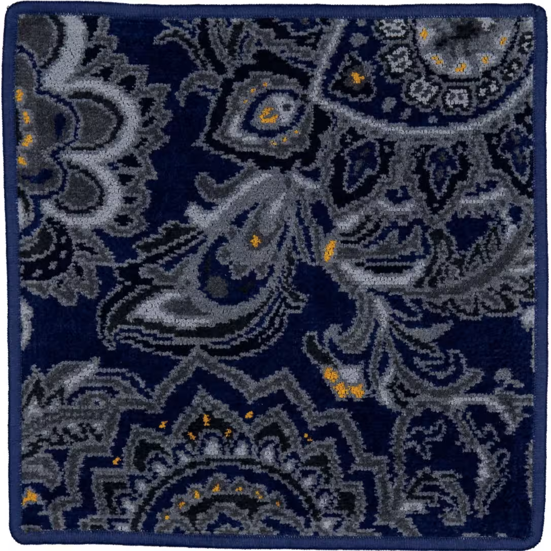 Chenilletuch Djamal dunkelblau mit Paisleymuster