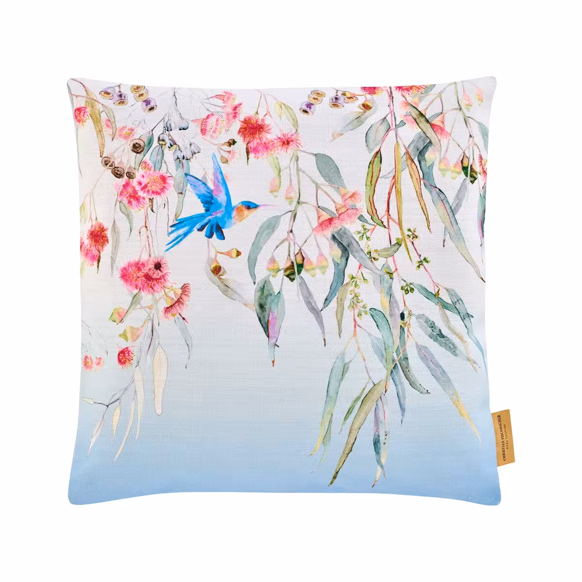 Kissen, Kissenbezug, Blumenmuster, Kolibri, Wasserfarben, 