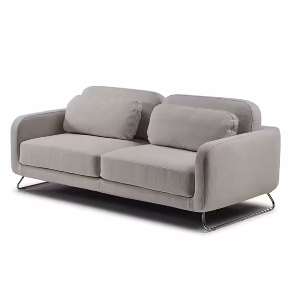 Sofa, Zweisitzer, Stoffbezug, Grau, Kissen, 