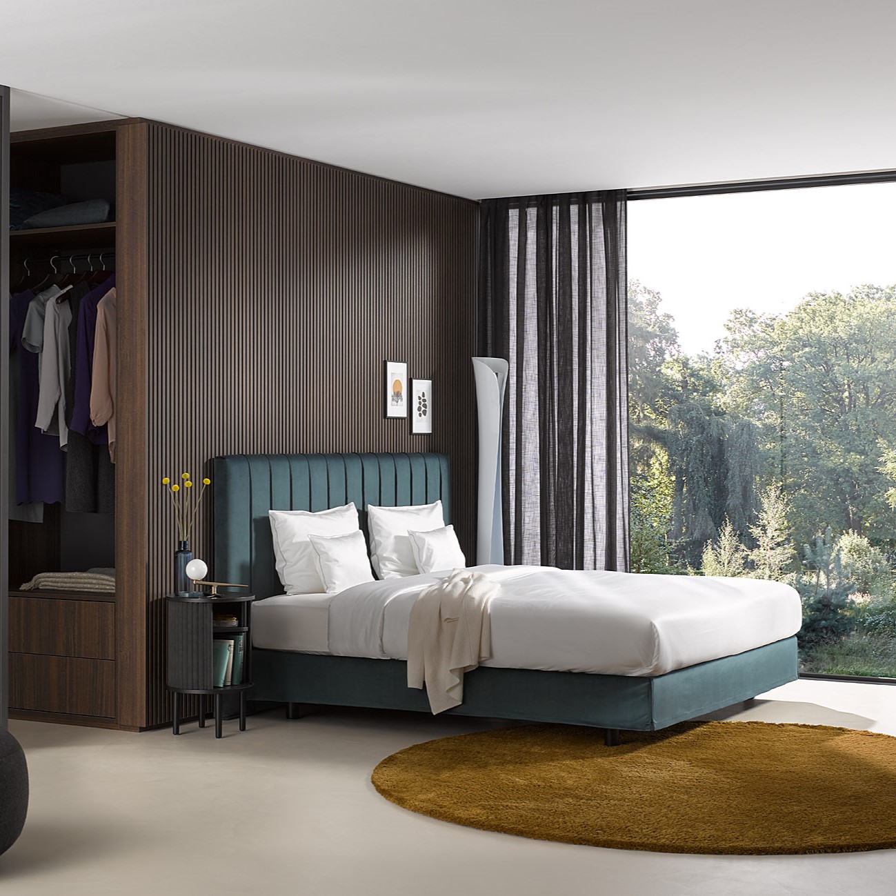 Schramm Angelique im Schlafraum mit Ausblick und Walk-in Schrank Schramm Angelique im Schlafraum mit Ausblick und Walk-in Schrank