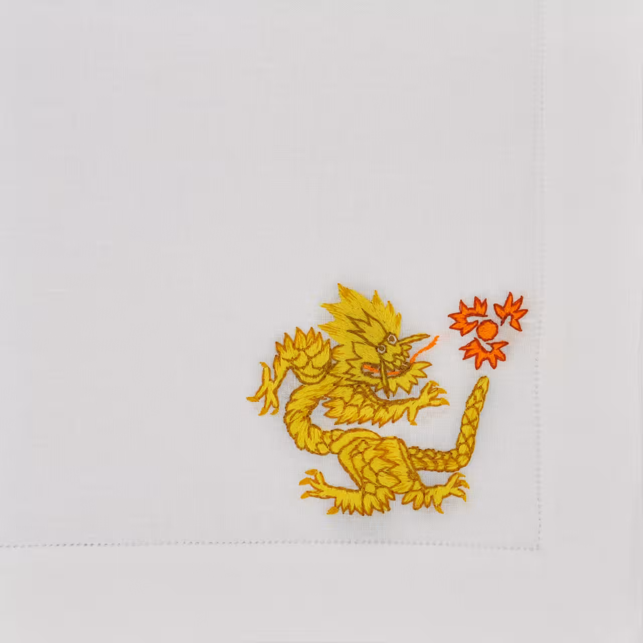 Stickerei Drachen gelb