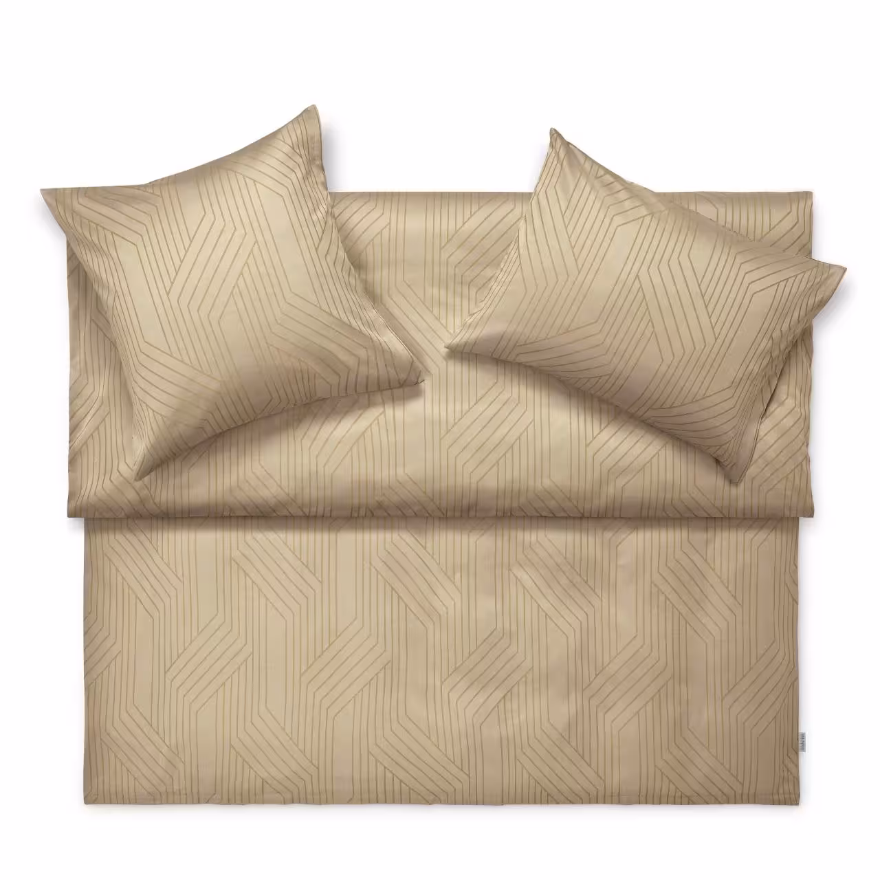 Bettwäsche, Bettbezug, Kissenbezug, Geometrisches Muster, Beige, 