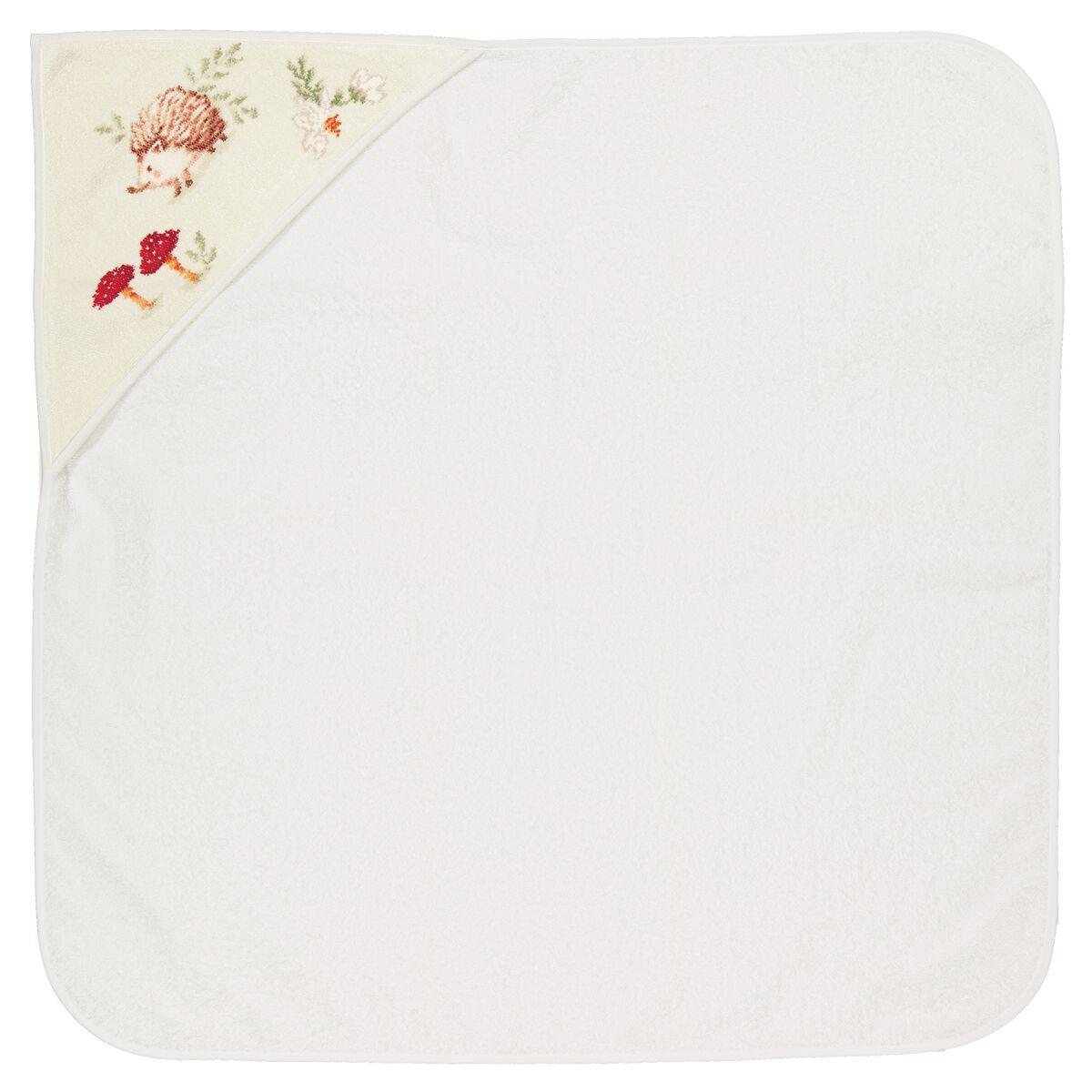 Babyhandtuch, Weißes Handtuch, Stickereiecke, Eckmotiv, Weiche Baumwolle, 