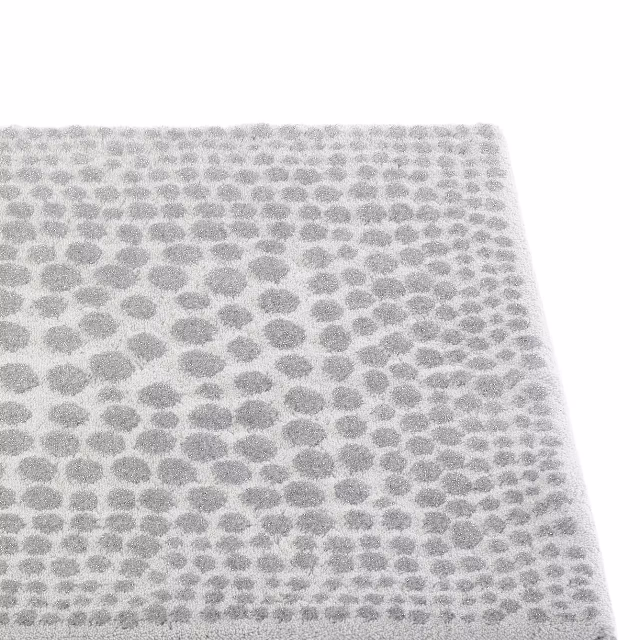 Badteppich Dolce weiß mit silbernen Punkten  Detail