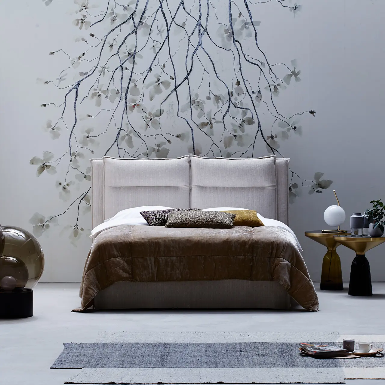 Bett Complete Fold beige in Schlafzimmer