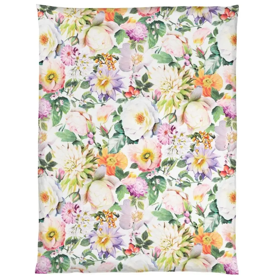 Bettwäsche Fiorenza weiß bunt mit Blumenmotiv Bettbezug Draufsicht