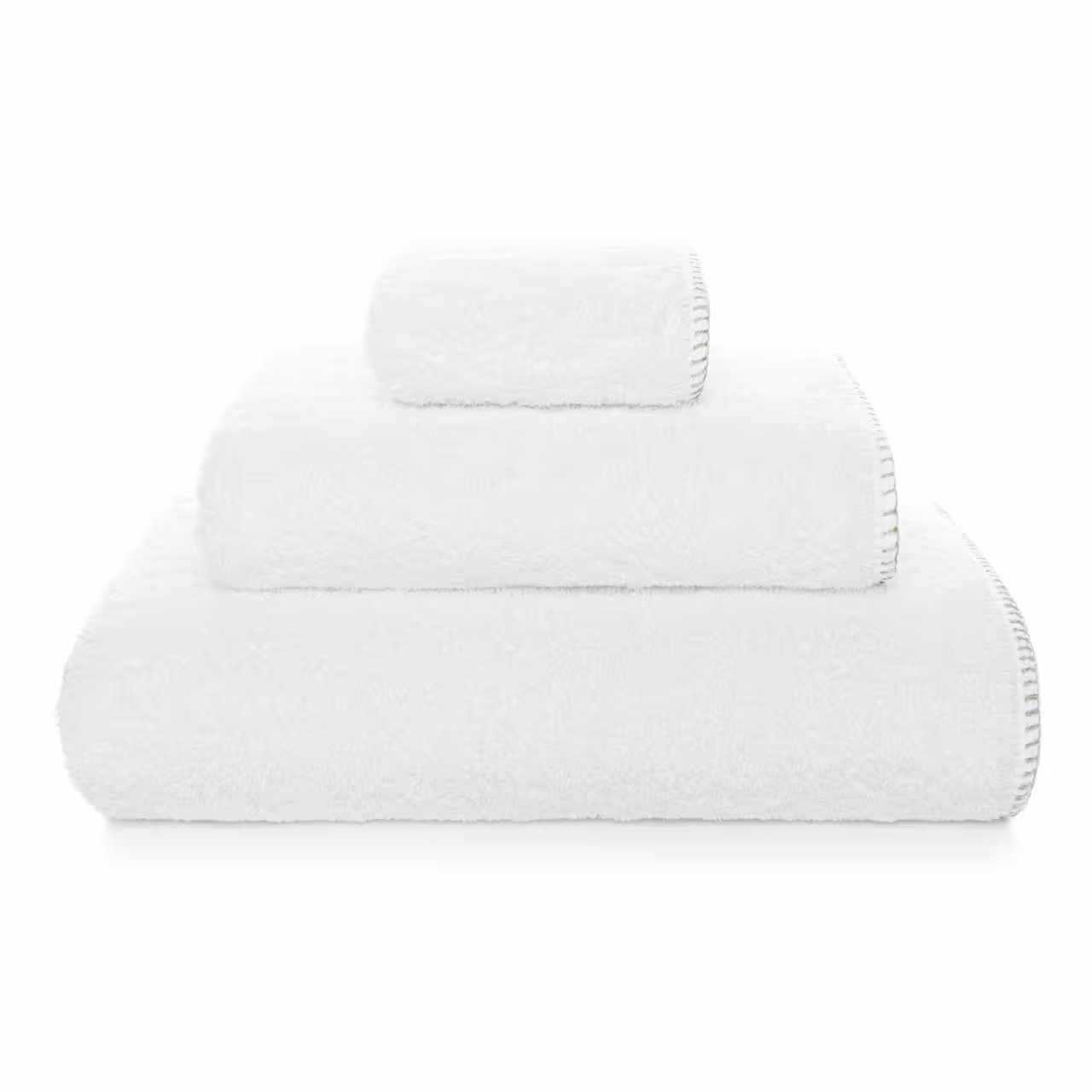 Handtücher, Badezimmer, Weiß, Frottier, Stapel, 