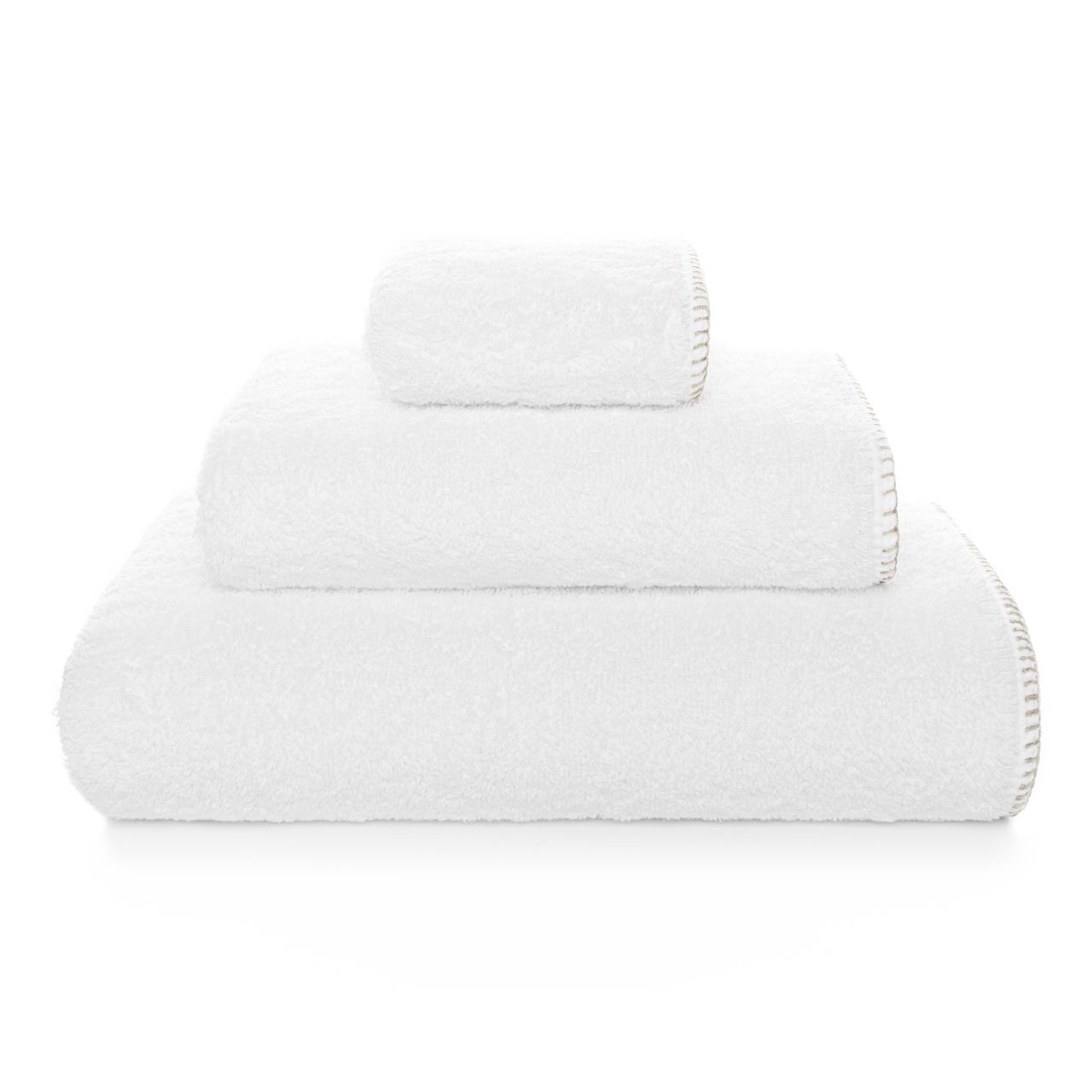 Handtücher, Badezimmer, Weiß, Frottier, Stapel, 