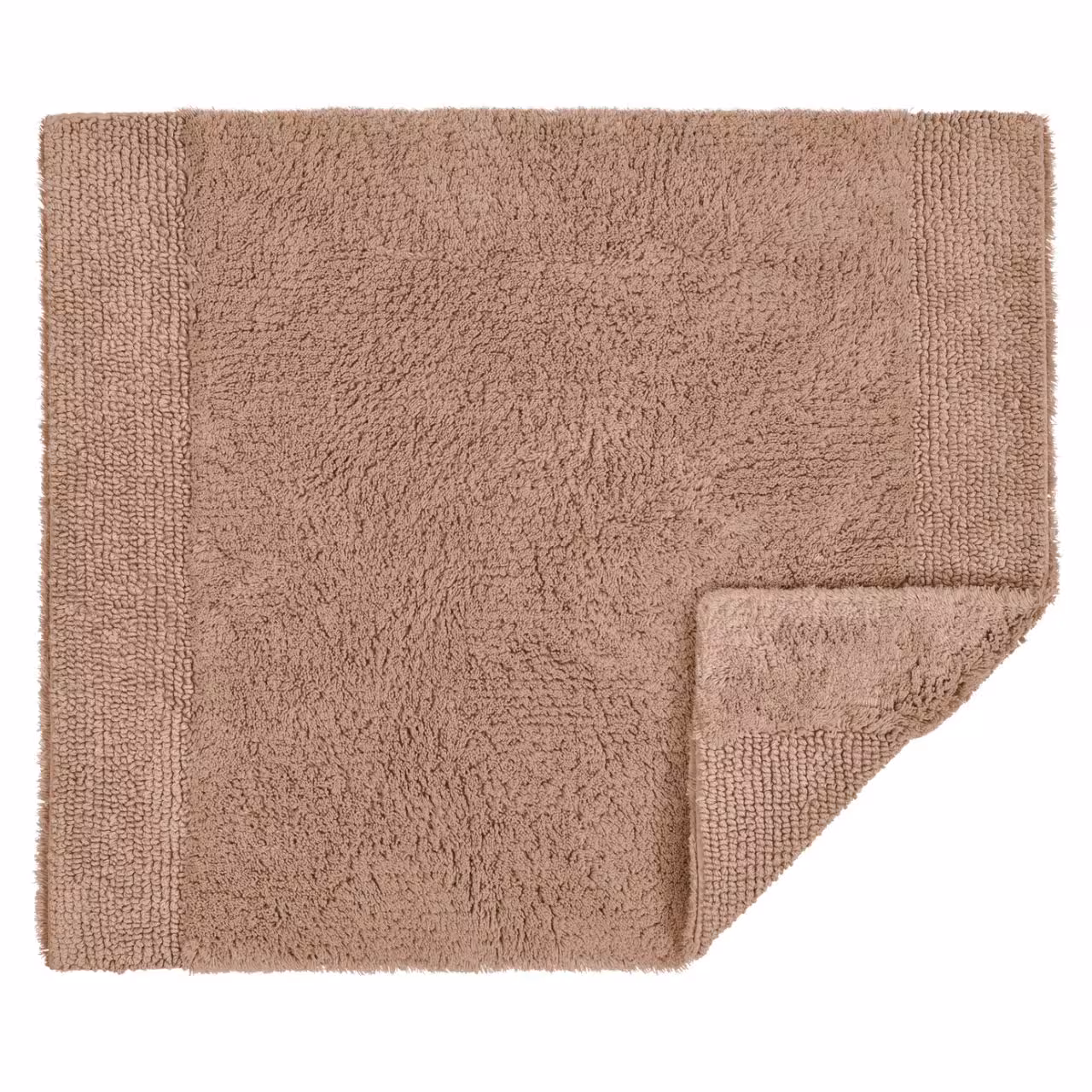Badteppich, Baumwolle, Taupe, Frottee, Bordüre, 