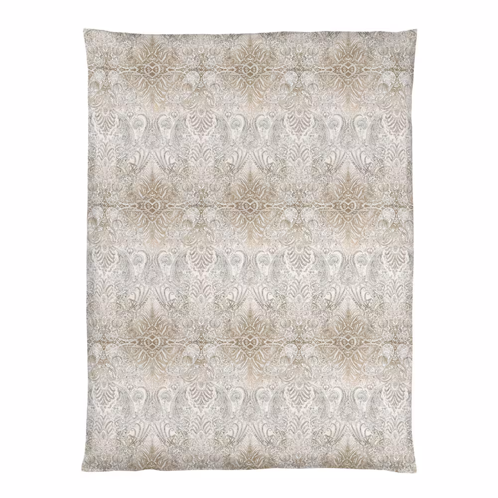 Teppich, Ornament, Muster, Beige, Kuscheltextil, Bettdeckenbezug Persian Nights weiß und gold Draufsicht