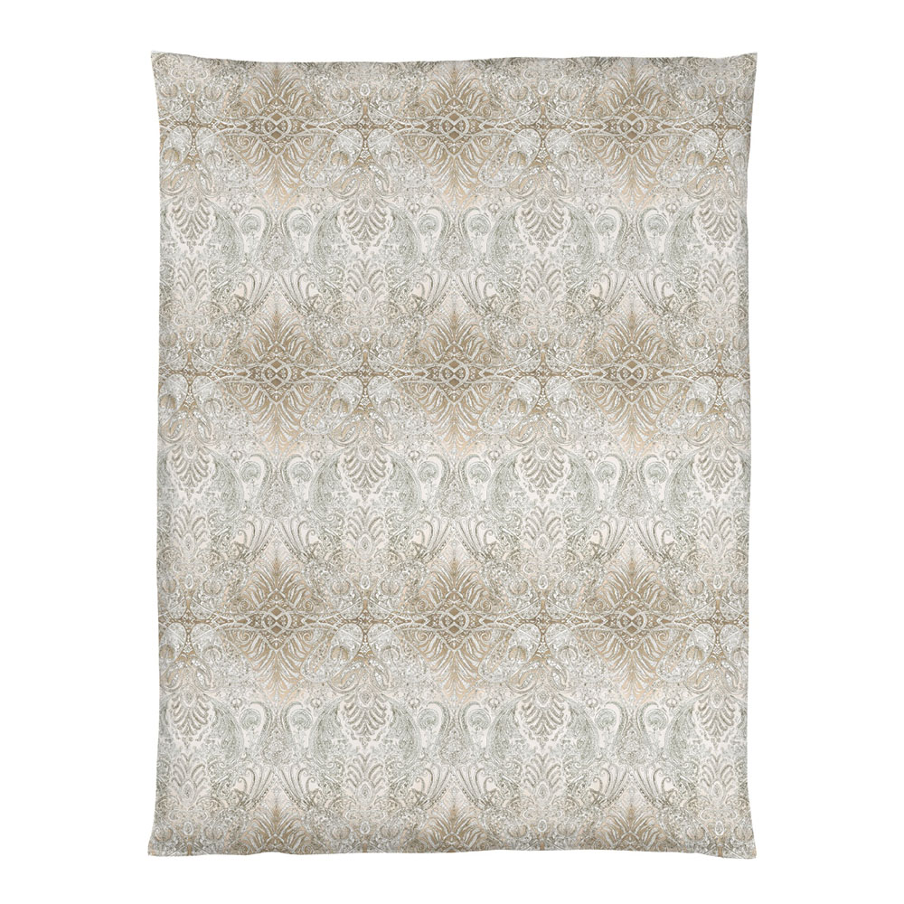 Teppich, Ornament, Muster, Beige, Kuscheltextil, Bettdeckenbezug Persian Nights weiß und gold Draufsicht