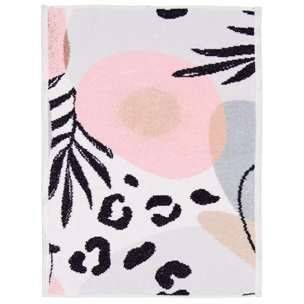 Chenilletuch Stay Wild rosa und beige rechteckig mit abstraktem Muster