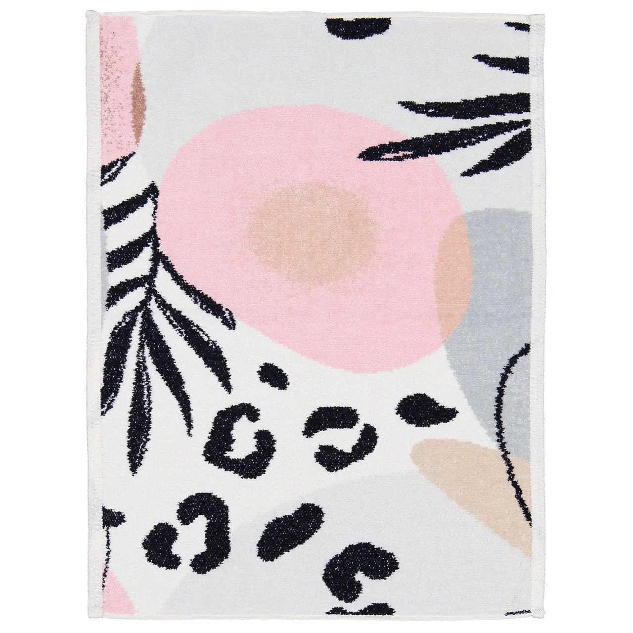 Chenilletuch Stay Wild rosa und beige rechteckig mit abstraktem Muster
