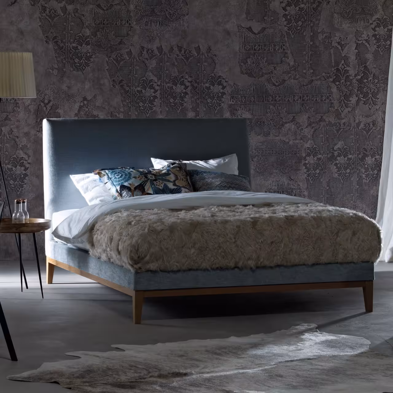 Bett Complete Zara blau in Schlafzimmer