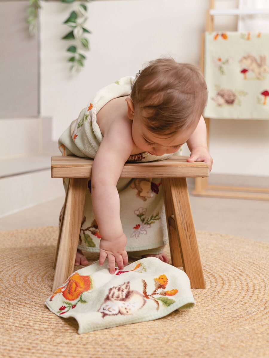 baby, Babystuhl, Holz, Decke, Muster, 
